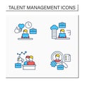 Talent management color icons set