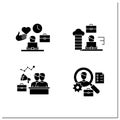 Talent management glyph icons set