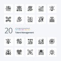 20 Talent Management Line icon Pack like user ladder wheel star tumbs