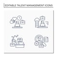 Talent management line icons set