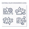 Talent management line icons set Royalty Free Stock Photo