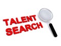 Talent search with magnifying glass on white