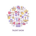 Talent show abstract color concept layout with headline