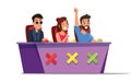 Talent show judges flat vector illustration