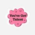 Talent sign at label design, pink icon