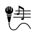 Talent for singing black glyph icon Royalty Free Stock Photo