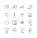 Talent strategy line icons collection. Recruitment, Development, Retention, Diversity, Assessment, Succession, Planning