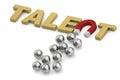 Talent word with magnet attract steel balls