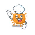 Talented anaplasma chef cartoon drawing wearing chef hat