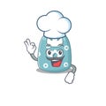 Talented baby apron chef cartoon drawing wearing chef hat