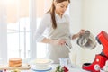 Talented chef has prepared cream for treat