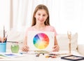 Girl showing her drawing Royalty Free Stock Photo