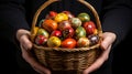 Talented hands passionately arranging a variety of vibrant and festive easter basket display