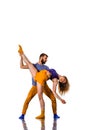 Talented hip-hop dancers excercising together Royalty Free Stock Photo