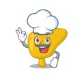 Talented liver chef cartoon drawing wearing chef hat