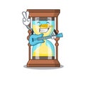 Talented musician of chronometer cartoon design playing a guitar