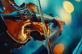 Talented musician playing violin cello in orchestra concert theatre opera musical talent skill classical music artistic Royalty Free Stock Photo