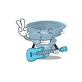 Talented musician of tornado cartoon design playing a guitar