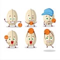 Talented peanut Seed cartoon character as a basketball athlete
