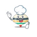 Talented top toy chef cartoon drawing wearing chef hat