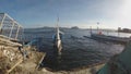 Tourist Boat anchored at Lake shore that cater to inter island travelers