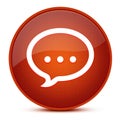 Talk aesthetic glossy brown round button abstract Royalty Free Stock Photo