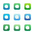 Talk bubble comment and message icons set