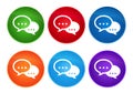 Talk bubble icon super round button set glass design Royalty Free Stock Photo