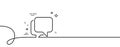 Talk bubble line icon. Speech bubble sign. Chat message. Continuous line with curl. Vector Royalty Free Stock Photo