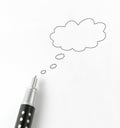 Talk bubble with pen Royalty Free Stock Photo