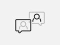 Talk bubble speech icon. Blank empty bubbles vector design elements. Chat on line symbol template. Dialogue balloon sticker silhou Royalty Free Stock Photo