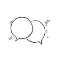 Talk bubble speech icon with handdrawn doodle style Royalty Free Stock Photo