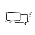 Talk bubble speech icon with handdrawn doodle style Royalty Free Stock Photo