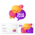 Talk Club logo. Language school logo. Conversational club icon. Chat logo. Community emblem.