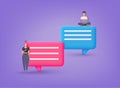 Talk, dialogue, messenger or online support concept. 3D Web Vector Illustrations Royalty Free Stock Photo