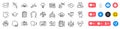 Talk, Growth chart and Puzzle line icons pack. For web app. Social media icons. Vector