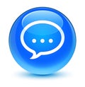Talk icon glassy cyan blue round button