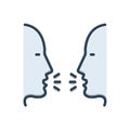 Color illustration icon for Talk, gossip and conversation