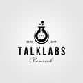 Talk labs nature vintage logo badge vector icon illustration