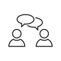 Talk people icon vector in line style. Conversation, discussion sign symbol