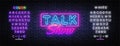 Talk show neon for banner design. Vector talk show neon for concept design. Retro design banner. Symbol, logo