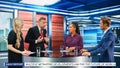 Talk Show TV Program: Four Diverse Specialists, Experts, Guests, Presenter, Host Discuss and Argue