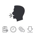 Talk or speak icon. Loud noise symbol.