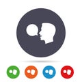 Talk or speak icon. Speech bubble symbol. Royalty Free Stock Photo