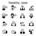 Talk, speech, discussion, dialog, speaking, chat, conference, meeting icon set