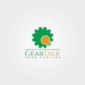 Talk tech logo template, gear logo, technology vector design for business corporate,illustration element