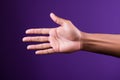 Talk to the Hand hand gesture on pink background Royalty Free Stock Photo