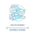 Talk to yourself concept turquoise icon Royalty Free Stock Photo