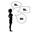 Talkative chatty woman silhouette speaking bubbles isolated icon eps10 Royalty Free Stock Photo