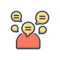 Color illustration icon for Talkative, chatty and garrulous
